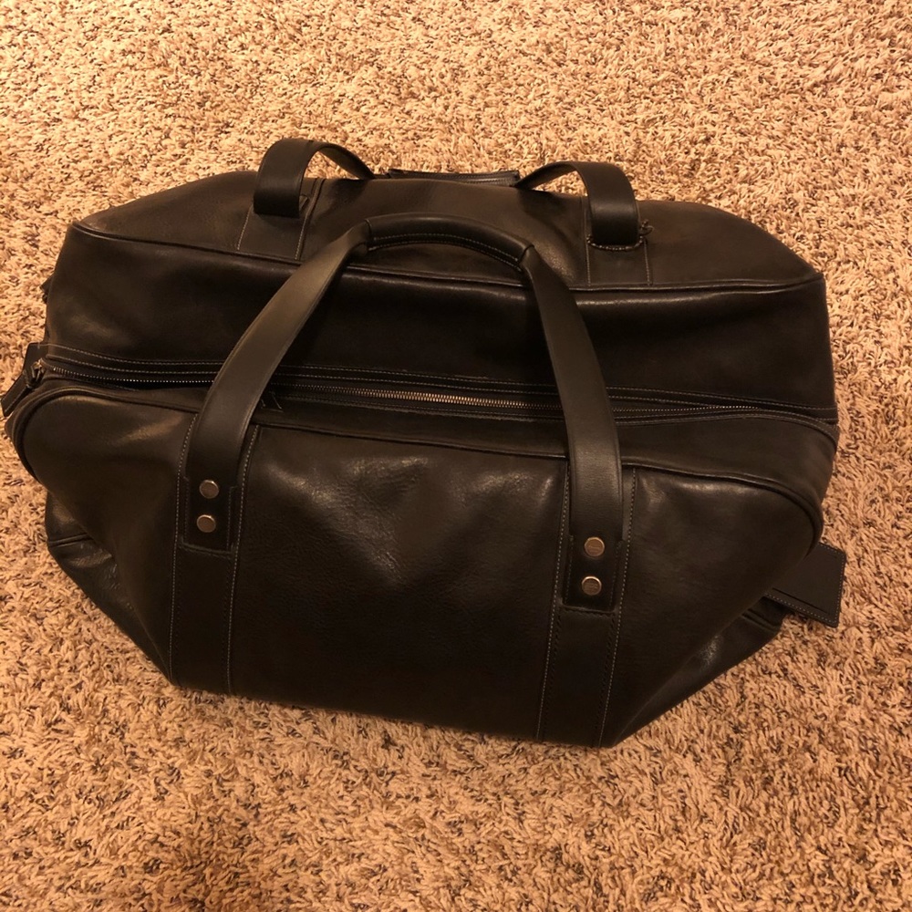 Black Coach Leather Men’s Duffle Bag